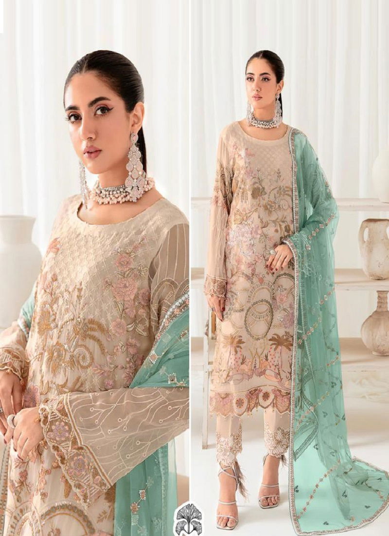Ramsha Vol 4 By Zaha Georgette Pakistani Suits Catalog
